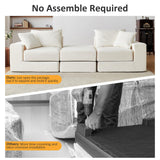 Modular Sectional Loveseat Cloud Sofa, Boneless Couch with Non Slip Base, Modern Sleeper Sofa for Customizable Living Spaces, Cozy Modular Couch with L-Shape Chaise, Deep Seat & No Assembly, Beige CozyMine