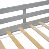 Bellemave Twin Size Kids Low Loft Bed,House Loft Bed with Slide and Ladder,Solid Wood Low Loft Bed with Safety Guardrails for Girls Boys,Grey Bellemave