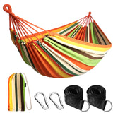 ANYOO Cotton Hammock Portable Camping Hammocks for Hanging Sturdy Garden Comfortable Fabric Hammock with Tree Straps Up to 660lbs with Travel Bag for Camping Outdoor/Indoor Patio Backyard ANYOO
