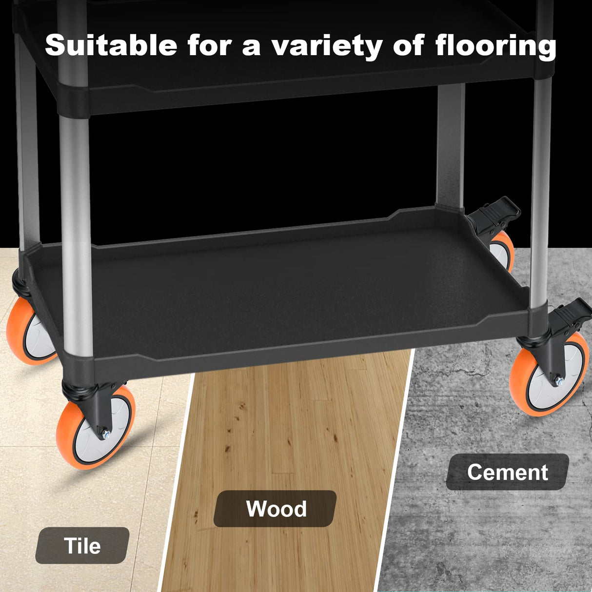 6 Inch Caster Wheels 2800Lbs, Heavy Duty Threaded Stem Casters Set of 4, 1/2"-13 x 1 (Screw Diameter 1/2", Stem Length 1"), Safety Dual Locking Industrial Castors, Wheels for Cart, Furniture Moogiitools