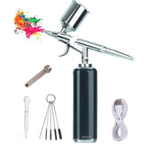 New Upgraded Double Action Portable Cordless Airbrush Kit with Compressor Rechargeable Air Brush Compressor Mini Handheld Airbrush Gun for Airbrush Painting, Model Painting, Nail Art, Makeup Monordeng