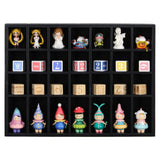 ARRAWIS Black Shot Glass Display Case 18" x13" Solid Wood Wall Mounted Collection Cabinet 28 Slots Small Curio Cabinet Rack (No Door) ARRAWIS