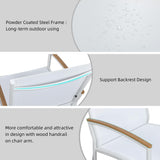 Shintenchi 3 Pieces Patio Bistro Sets, Outdoor Textilene Fabric Conversation Bistro Set, Textilene Fabric Front Porch Chairs Small Patio Furniture Set with Table for Lawn,Garden,Balcony (White) Shintenchi