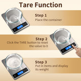 BAKFEE Food Scale, 33lb Digital Kitchen Scale with Stainless Steel & Tempered Glass, 1g / 0.05oz Precise Graduation, Waterproof and Sturdy Surface, for Cooking, Baking, Weight Loss, Meal Prep BakFee