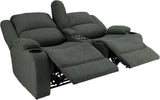 RecPro Charles Powered Double Recliner Sofa & Loveseat | Wall Hugger RV Furniture | Cloth (Fossil, 64") RecPro