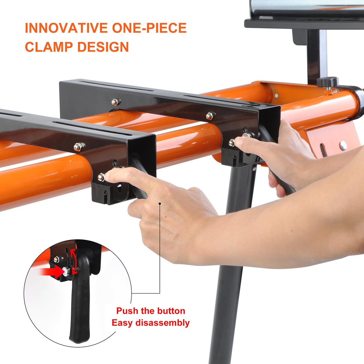 Miter Saw Stand with Pedestal Roller, Stainless Steel Portable Work Support Stand for Workshop Tools, 500 Lb Max Table Saw Stand Miter Saw Table, Folding Table Saw WINMAX TOOLS AUTOMOTIVE