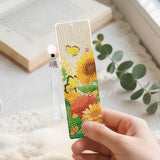 Fall Diamond Art Bookmarks Kit - 6 Pcs Sunflower Diamond Painting Bookmarks Kit for Adults Fall Flower Design, Gem Art Rhinestone Painting Book Marks Set Thanksgiving Gifts Sitsink