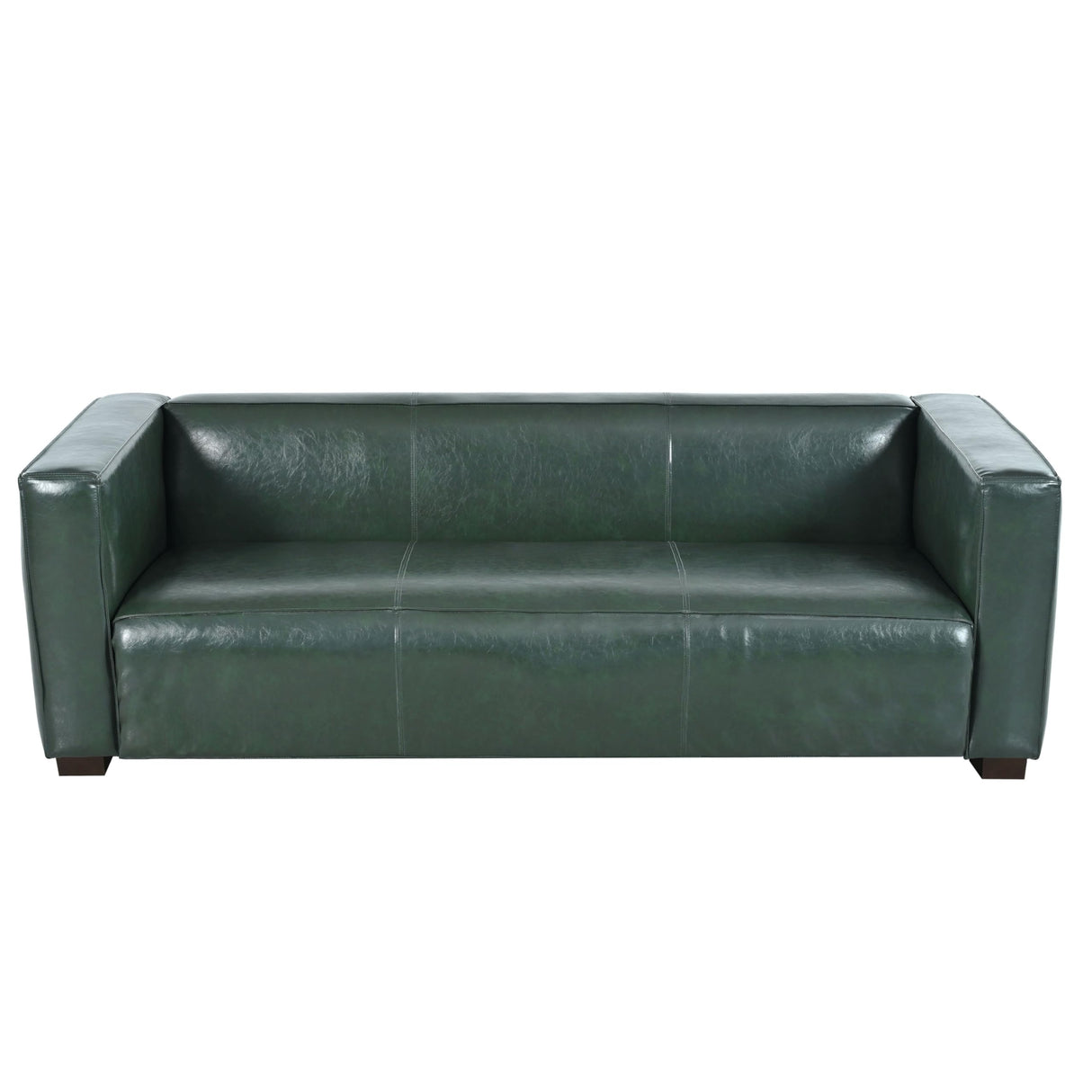Merax Mid Century Modern 3 Seater Sofa with Birch Wood Legs, 80" Wide Smooth Upholstered Couch for Living Room, Apartment, Green Merax