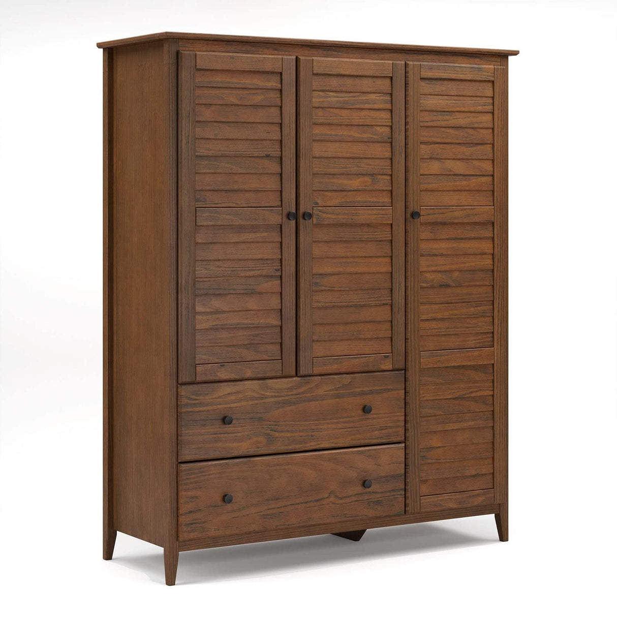 Grain Wood Furniture Greenport 3-Door Wardrobe, Brushed Walnut Grain Wood Furniture