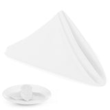 PLOYMONO White Heavy Duty Cloth Napkins - 17 x 17 Inch Solid Washable Polyester Dinner Napkins - Set of 8 Napkins with Hemmed Edges - Great for Weddings, Parties, Banquets Dinner & More PLOYMONO