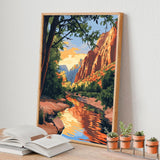 4 Pack Framed Paint by Numbers Kit for Adults Beginner with Wooden Easel, National Park Paint by Number Kits with Frame, DIY Acrylic Landscape Painting by Numbers for Home Wall Decor Gift 8x12 inch Yezavesu