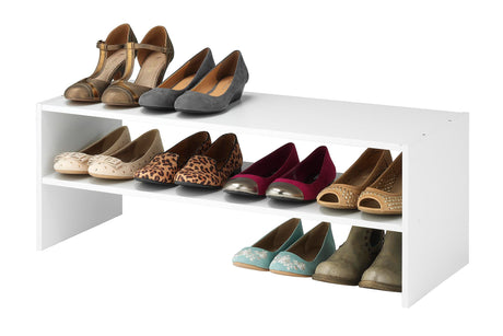 Whitmor Stackable 31" Extra Wide 2-Shelf Storage Organizer, White Whitmor