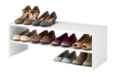 Whitmor Stackable 31" Extra Wide 2-Shelf Storage Organizer, White