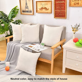 WANZELONYO Throw Pillow Covers Bulk Plain Linen Blank Couch Cushion Case for Vinyl Sublimation HTV Ironing Craft Embroider Decoration 16 x 16 Inch Beige Set of 10 WANZELONYO