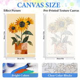 4 Pack Framed Paint by Numbers Kit for Adults with Wooden Easel, Sunflower Easy Paint by Number Kits with Frame, DIY Acrylic Adult Paint by Number Kits on Canvas Framed for Home Decor Gift 8x12 Inch PRASIO