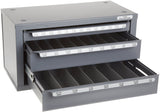 Huot 13000 Three-Drawer Drill Bit Dispenser Cabinet for Jobber Length Fractional Sizes 1/16" to 1/2" in 1/64" Increments Huot Manufacturing
