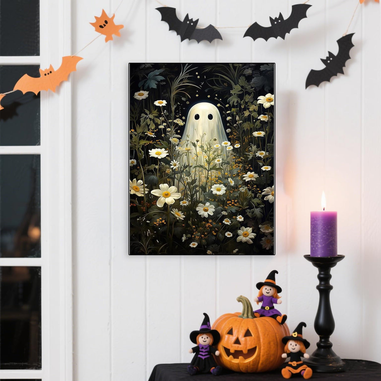 Eterkosu Ghost Diamond Art Painting Kits for Adults,5D DIY Halloween Diamond Art Paint with Diamonds for Home Decor,Horror Full Drill Diamond Dots Painting for Adults Beginners Gem Art Pictures Eterkosu
