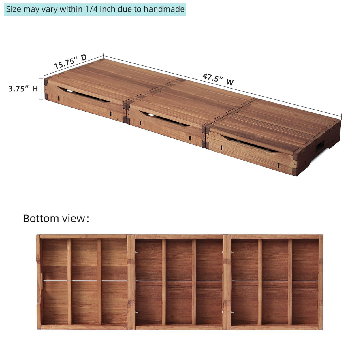 unununu Wooden Platform Step Stool for Adults&Senior,Standing Aids & Supports,Stair Assist Indoor&Outdoor,Heavy Duty Sturdy Solid Wood Bedside Foot Stepper,for Handicap,Elderly,High Beds(47.5"W) unununu