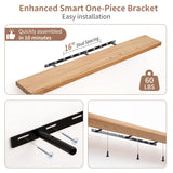 Axeman 55 Inch Fireplace Mantel Shelf - 8 Inch Deep Rustic Solid Elm Wood Floating Shelf, Wall Mounted Farmhouse Display Shelf with Invisible Heavy Duty Metal Bracket, Natural Axeman