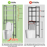 Kalrin Over-The-Toilet Storage Rack, 4-Tier Bathroom Organizer Shelf Over Toilet with Adjustable Shelf and Basket, Freestanding Space Saver Bathroom Shelves Above Toilet for Room (Gray- White) Kalrin