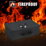 xydled Fire Resistant Safe Fire Safe Box with Key Lock for Home Office Security Storage for Valuables Documents,12.8 x 8.5 x 4.5 Inch,Black xydled