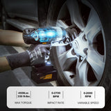 C P CHANTPOWER 20V Cordless Impact Wrench with 1/2” Chuck, Strong Motor Max Torque 450N.m, 4.0Ah Lithium-ion Battery, Variable Speed, 4PCS Sockets, Fast Charger and Tool Bag Included C P CHANTPOWER