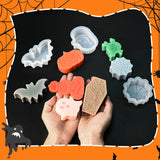 ZQYSING 7 Pack Halloween Candle Molds for Candle Making, Various Shapes Skull Spider Web Pumpkin Ghosts Bat Coffin Molds for Candles Wax Soap Clay Plaster Epoxy Resin Home Party Decorations ZQYSING