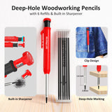 3.8＂Mini 3D Multi-Angle Measuring Square Ruler, WT102A High Precision Hole Scribing Woodworking Tools, 0-90° Aluminum Alloy Carpenter Square Wood Working Tools, Carpenter Pencils 6 Refills. ArtyMaster