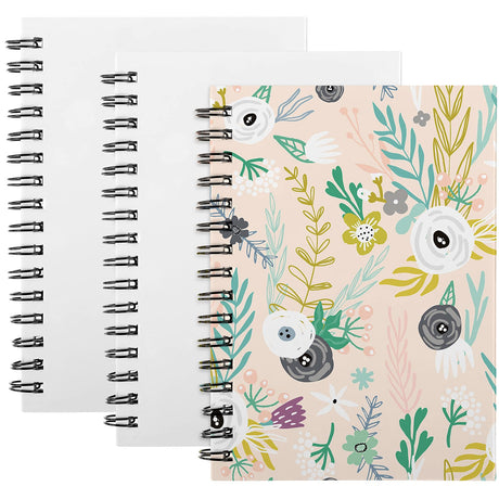 Zonon Sublimation Notebooks A5 Spiral Journal Blank Notebooks Hardcover DIY Notebooks Writing Paper Notebooks for Office Home Travel Supplies, 60 Pages(3 Pcs) Zonon