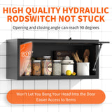 DARTIIA Metal Wall Cabinet with Up-flip Door，Garage Storage Cabinet,Wall-Mounted Storage Cabinet for Kitchen,Garage,Warehouse，Office,Black,Assembly Required DARTIIA