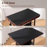 Tektalk 2000 Piece Foldable Puzzle Board with Height Adjustment, Jigsaw Puzzle Table with 2 Felt Cover & 8 Sorting Trays/Drawers, Puzzle Easel with Legs, Enclosed with 4 Roller Wheels (Black) Tektalk