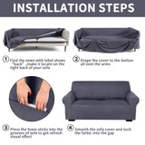 Peryiter 2 Pcs Loveseat Covers Slipcover Set for Couch Furniture Covers for Living Room Sofa Arm Chair, Form Fit Stretch, Wrinkle Proof, Furniture Protector(Dark Gray,Milk Silk) Peryiter