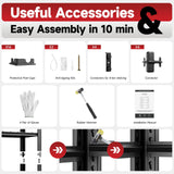 cynnda 5-Tier 60”W x 24”D x 78”H Garage Shelving Adjustable Metal Storage Shelves 3000LBS Garage Shelving Heavy Duty Utility Shelf Unit Storage Racks for Warehouse(Black) cynnda