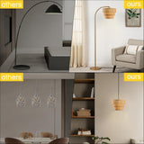 Mateyrie Rattan Lamp Shades for Floor Lamps Pendant Light Hanging Lamp Replacement, 3-Tier Drum Lamp Shade with Rattan Woven for Living Room Dining Hall Way Bedroom (Khaki) Mateyrie