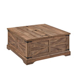 JXQTLINGMU Farmhouse Lift Top Coffee Table with Storage, 36" Wood Square Center Table with Large Hidden Compartment, Rustic Lift Tabletop Dining Table for Home Living Room, Light Brown JXQTLINGMU