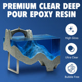 Deep Pour Epoxy Resin 4.5 Gallon, 2 to 4 Inch Depth Clear Epoxy Resin Kit, Bubble Free, Low Odor 2:1 Casting Resin for Table Top, Countertop, River Table, Wood Filler, Bar Top Shabebe