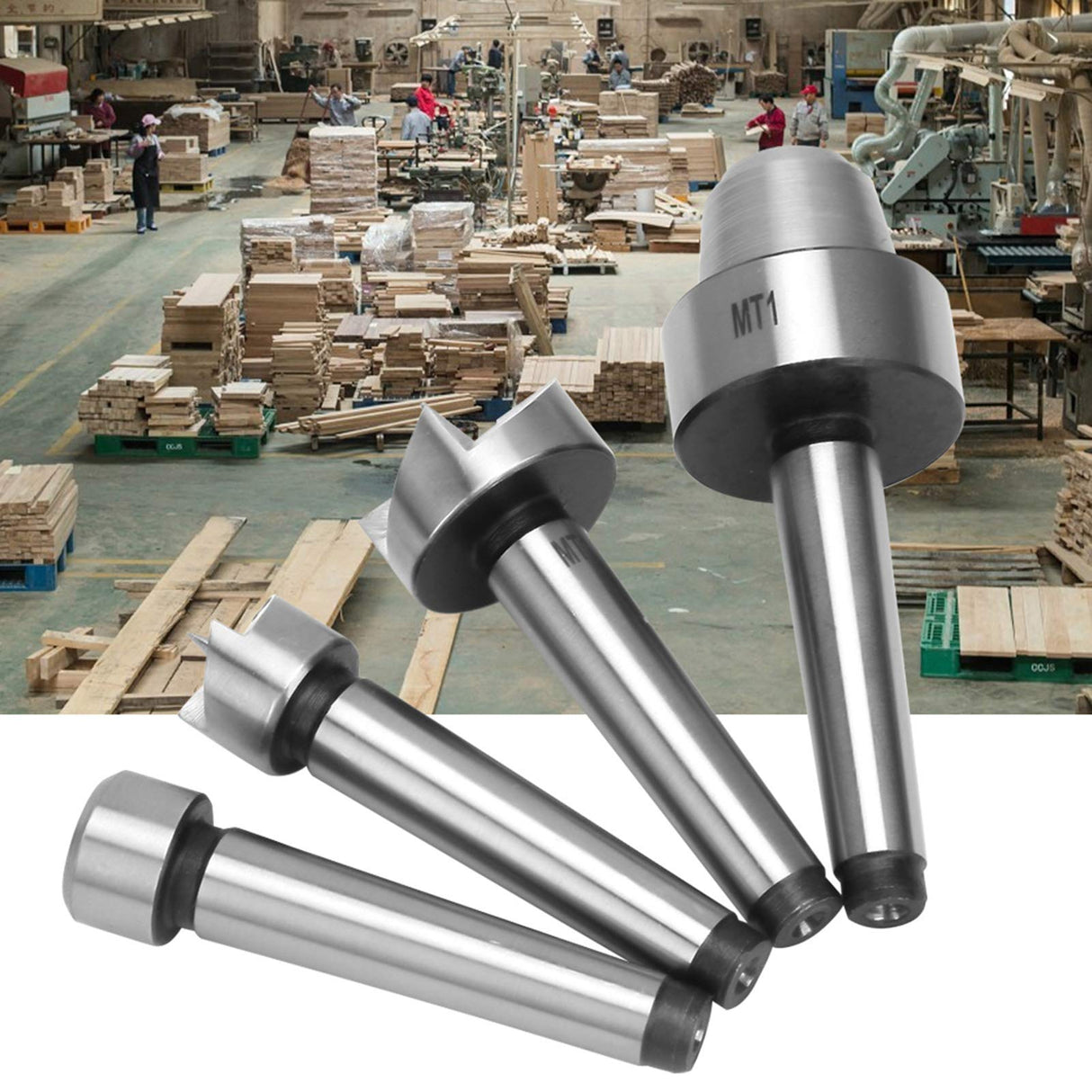 4Pcs Turning Tool Turning Center Set Drive Spur Cup Arbor Lathe Turning Lathe Live Center for for Wood & Metalworking Lathe with Box (MT1) spur center for wood lathe wood turning tools Turning Tools KUIDAMOS