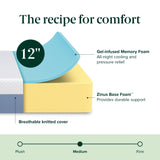 ZINUS 12 Inch Cooling Essential Memory Foam Mattress [New Version], King, Fiberglass Free, Medium Feel, Cooling Airflow Memory Foam, Certified Safe Foams & Fabric, Mattress in A Box ZINUS