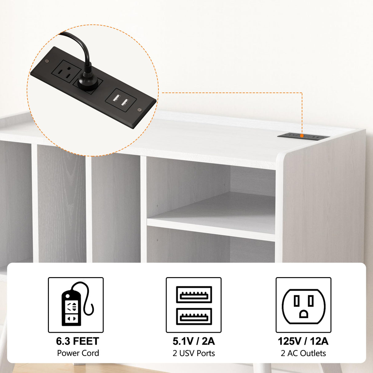 Forevich Record Player Stand Table with Vinyl Storage Holder Large Turntable Record Stand with Power Outlet Holds Up to 220 Albums Display Shelf Cabinet with Wood Legs for Living Room White Forevich