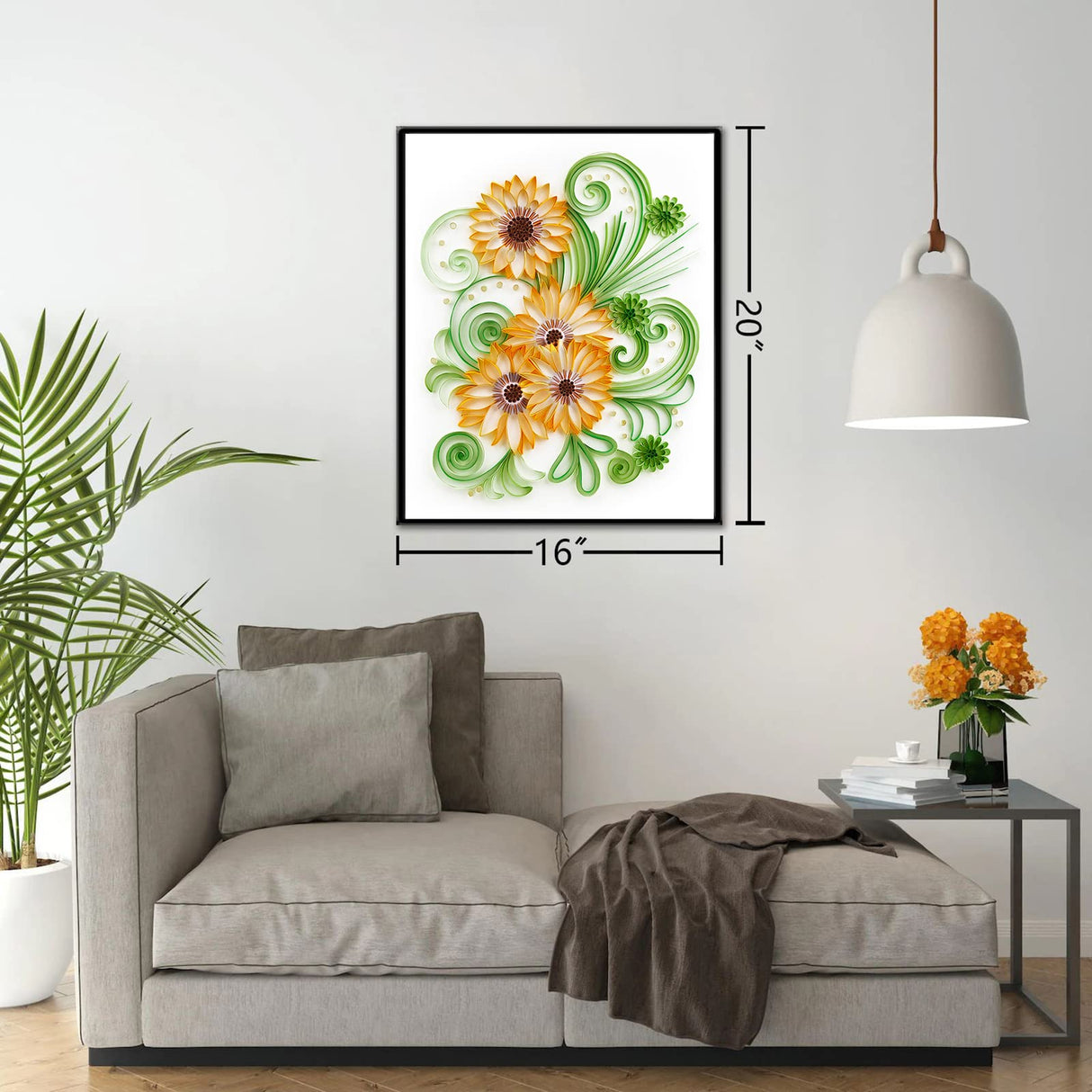 Uniquilling Quilling Paper Quilling Kit for Adults Beginner Handmade for DIY Paper Filigree Painting Kits, 16 * 20in Sunflower, Best Gift for Kids Family Friends, Home Room Wall Art Decor (Basic) Uniquilling