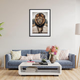 Bowetile 5D Diamond Art Lion Kits for Adults Beginners, Animals Diamond Painting Lion Kits, DIY Full Round Drill Diamonds Dots Paintings Picture Gem Art Craft for Home Wall Decor 12x16 Inch Bowetile