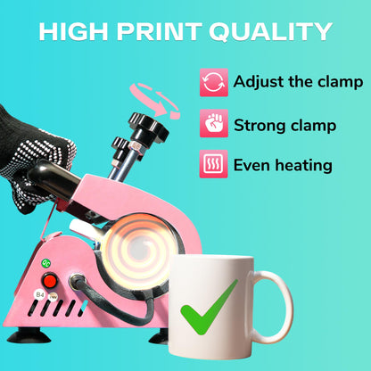 Tumbler Heat Press Machine Craft Hero (Pink) for 11oz, 15oz,16oz, 20oz, 30oz Sublimation Blanks Tumblers, Glass/Ceramic Mug, Coffee Cup with Sublimation Paper/Heat Tape