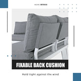 Soleil Jardin 4-Piece Outdoor Patio Furniture Set L-Shaped Aluminum Sectional Sofa with Coffee Table All-Weather Patio Conversation Set with Cushions, White Soleil Jardin