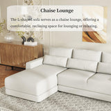 Merax 93"*61" Linen Sectional Couches with Removable Back Cushions and 3 Pillows, Birch Wood L-Shaped Upholstered Modular Sofa Chaise for Living Room, Offices, Apartment, Beige Merax