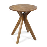 Christopher Knight Home Brigitte Outdoor Round Acacia Wood Bistro Table with X Legs, Teak Christopher Knight Home
