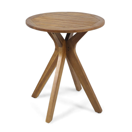 Christopher Knight Home Brigitte Outdoor Round Acacia Wood Bistro Table with X Legs, Teak Christopher Knight Home