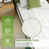 PayLessHere 10 Inch Innerspring Twin Mattress Medium Firm Hybrid Mattress with Removable Cover CertiPUR-US Certified Bed-in-a-Box Pressure Relief Foam Mattress,White PayLessHere