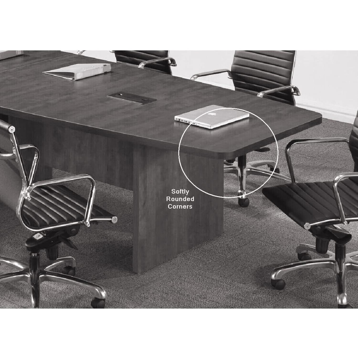 New Modern Executive 10 ft Conference Table Wood Boat Shaped Laminated Maple Finish Metal V Legs Sleek Grommets Racetrack Desk Ports Black 2 Power Data Modules Meeting Boardroom Room Office B - WoodArtSupply