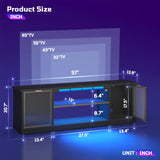 Bestier Gaming TV Stand with Music Sync Light, Flow Vibe Entertainment Center with Storage for PS5 Xbox, RGB LED Party Modes Television Stands for 50/55/60/65 inch TV (Black 3D Carbon Fiber, 57 inch) Bestier