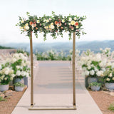 7Ft Square Wedding Arch Backdrop Stand, Wedding Arches for Ceremony, Wooden Balloon Arch Stand Garden Arbor for Wedding,Birthday,Party,Baby Shower,Photo Booth Background Decoration KONGKUNI